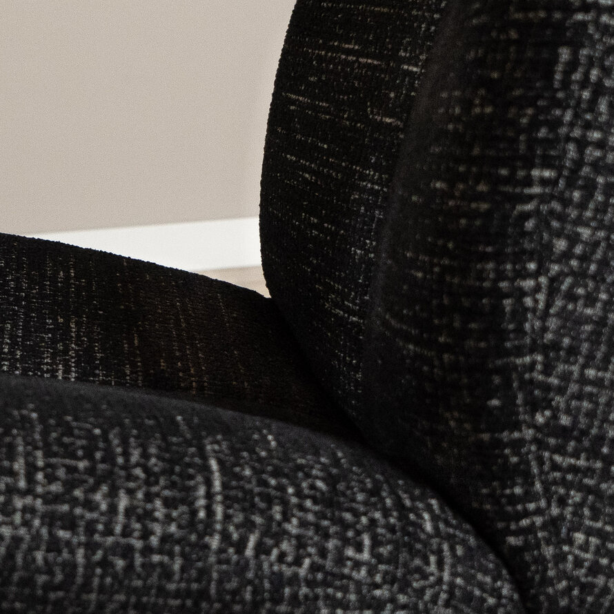 Fauteuil Moira draaibaar polyester zwart