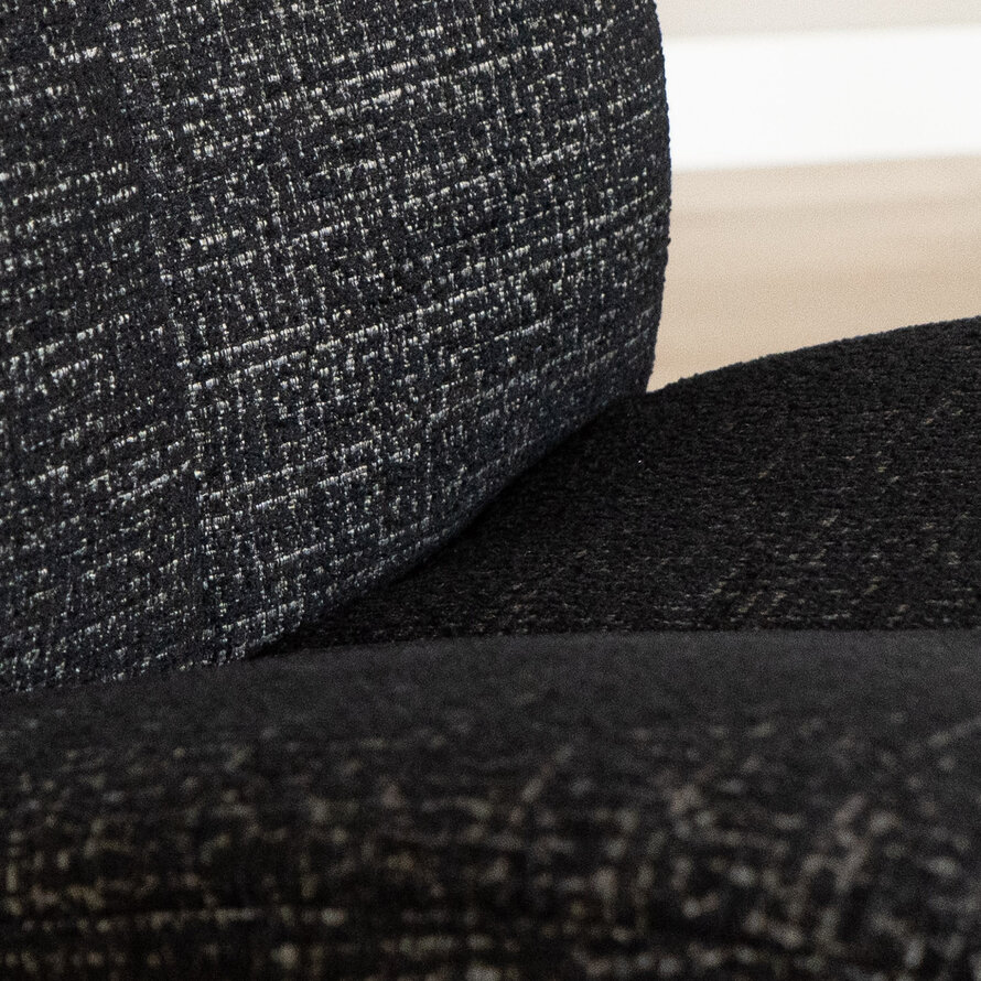 Fauteuil Moira draaibaar polyester zwart