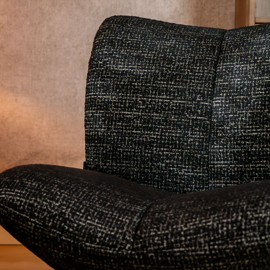 Fauteuil Moira draaibaar polyester zwart