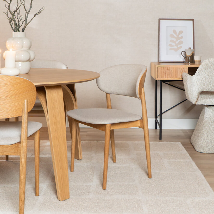 Stoel Bohdi off white linnen