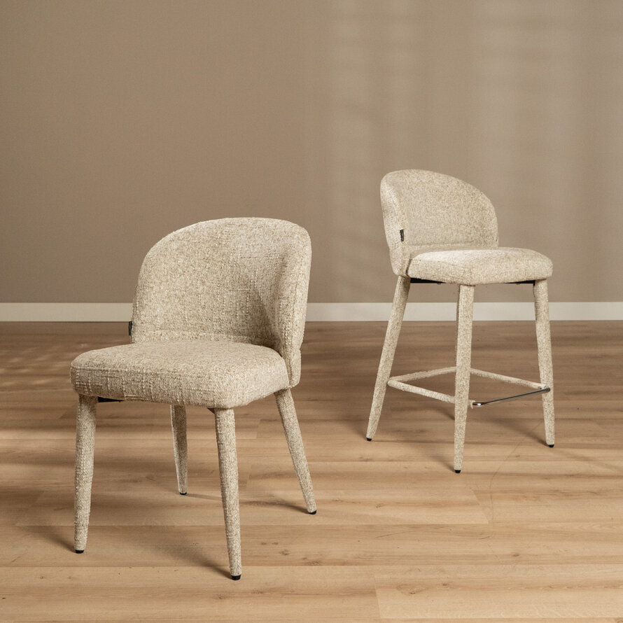 Stoel Charlie chenille taupe