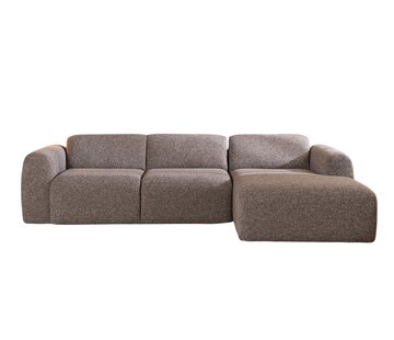 Bronx71 Hoekbank Maine bouclé stof bruin/grijs rechts