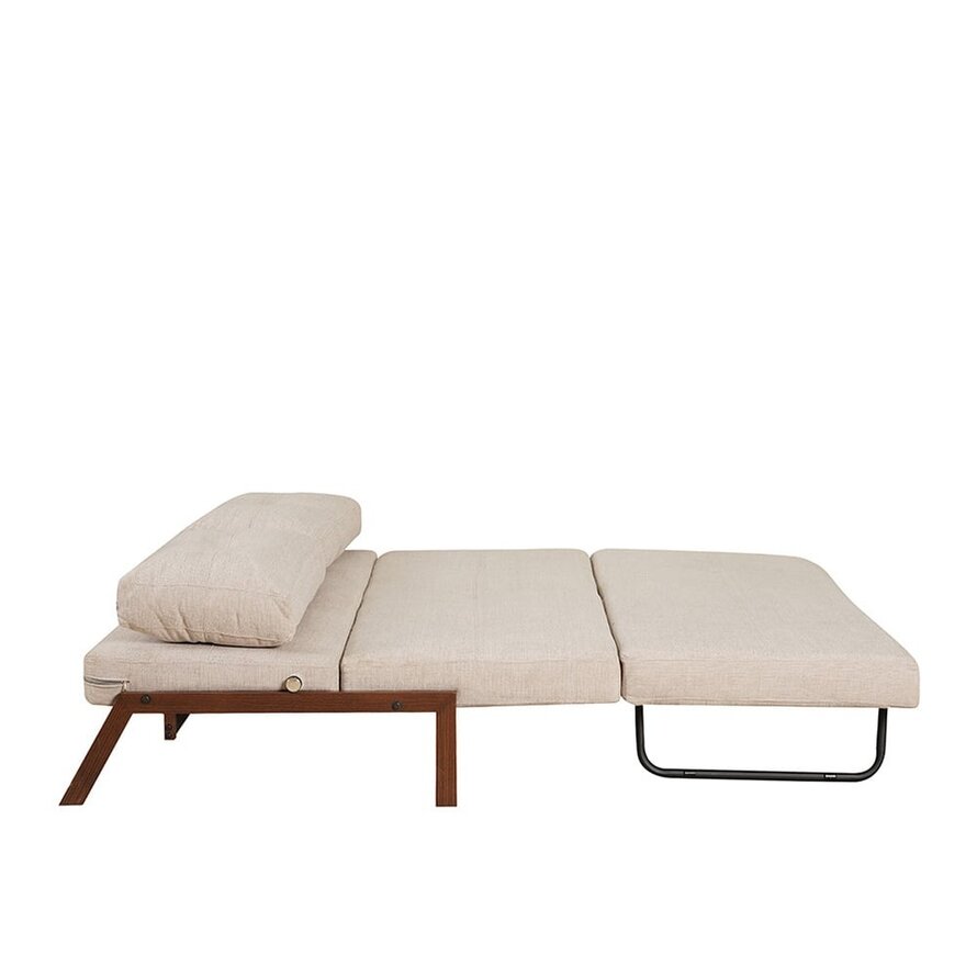 Slaapbank 2 persoons Mikko beige gerecycled polyester