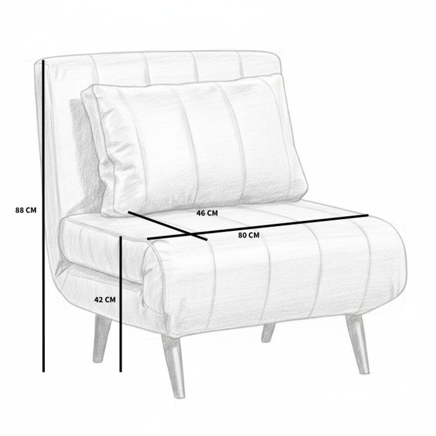 Slaapfauteuil Hanna antraciet eco-leer