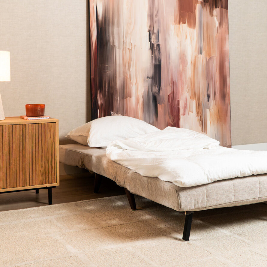 Slaapfauteuil Hanna beige gerecycled polyester