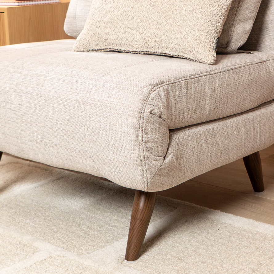 Slaapfauteuil Hanna beige gerecycled polyester