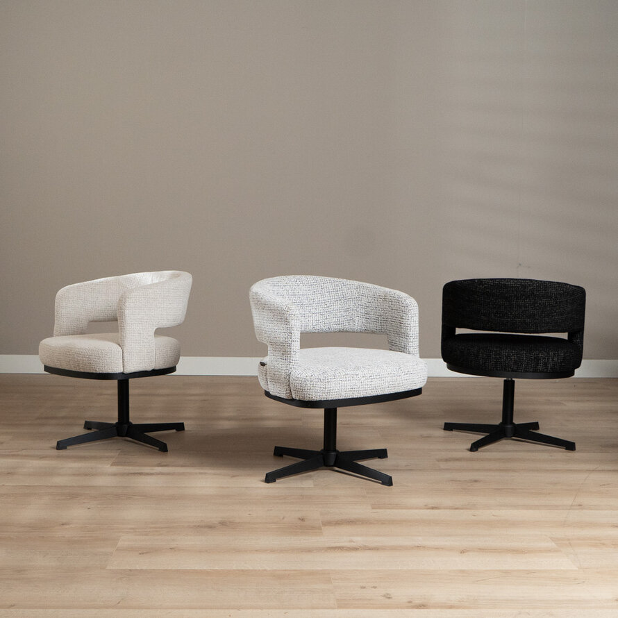 Fauteuil Gino draaibaar polyester beige