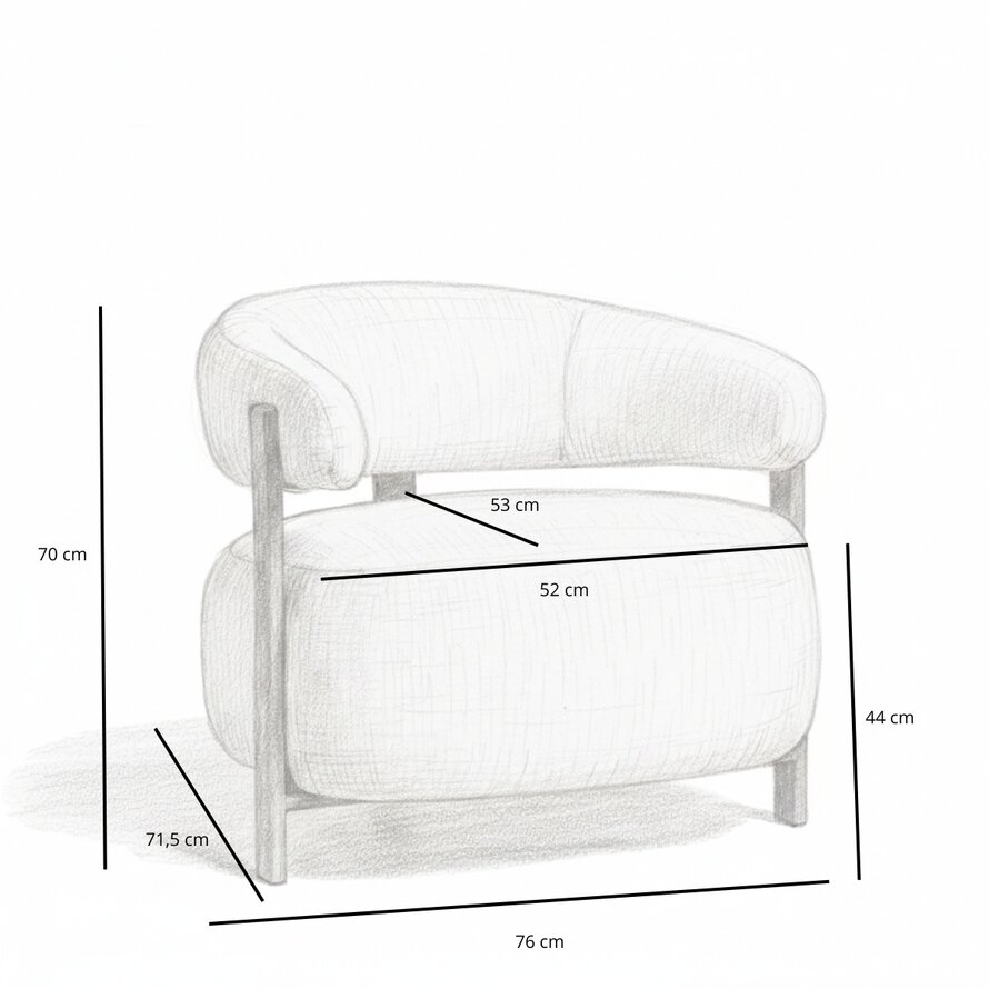 Fauteuil Grace chenille beige