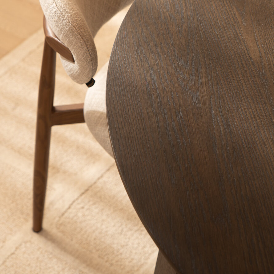 Eettafel Bowie rond walnoot Ø 120 cm