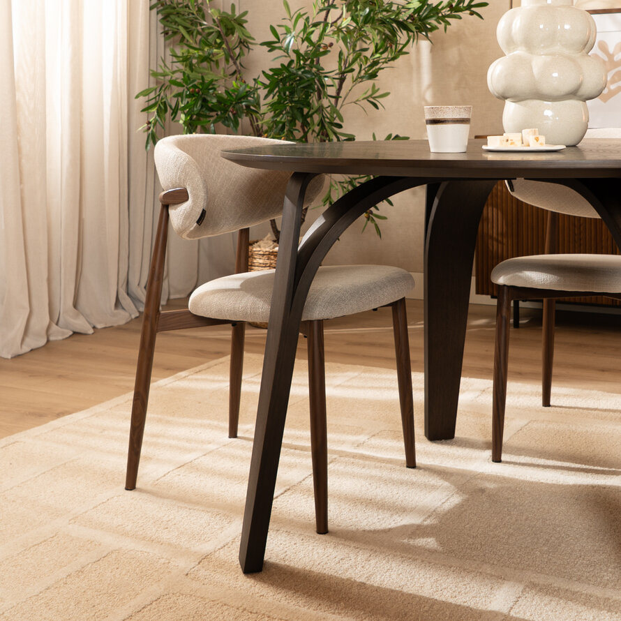 Eettafel Bowie rond walnoot Ø 120 cm