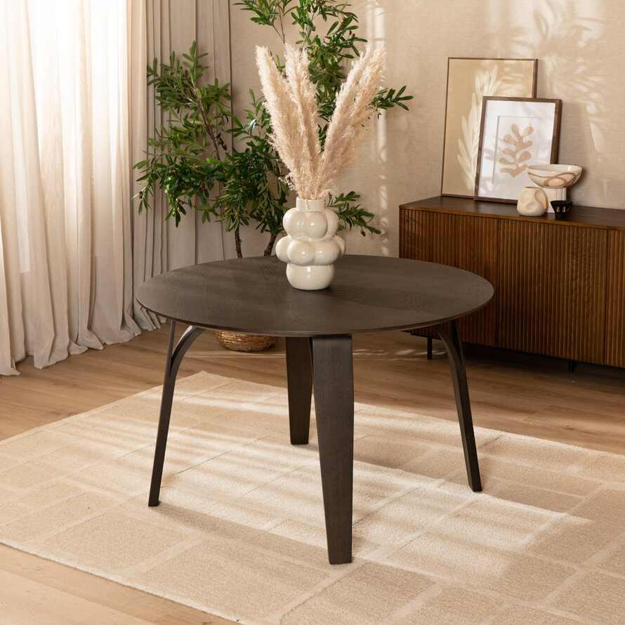 Eettafel Bowie rond walnoot Ø 120 cm