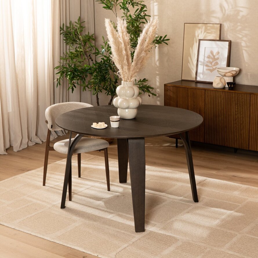 Eettafel Bowie rond walnoot Ø 120 cm