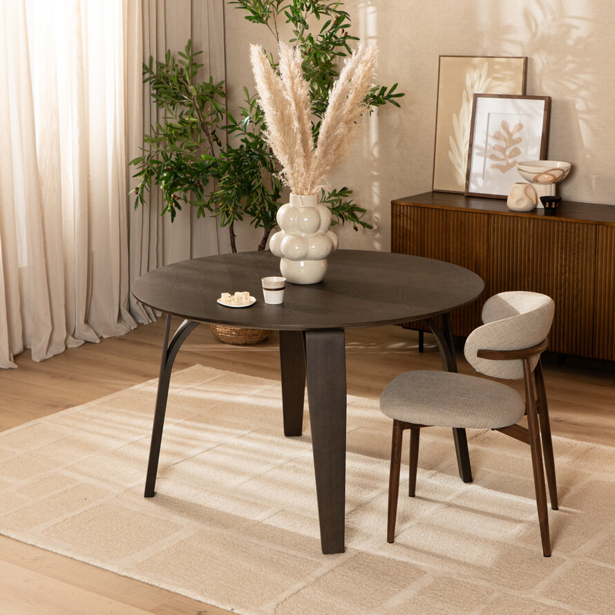 Eettafel Bowie rond walnoot Ø 120 cm