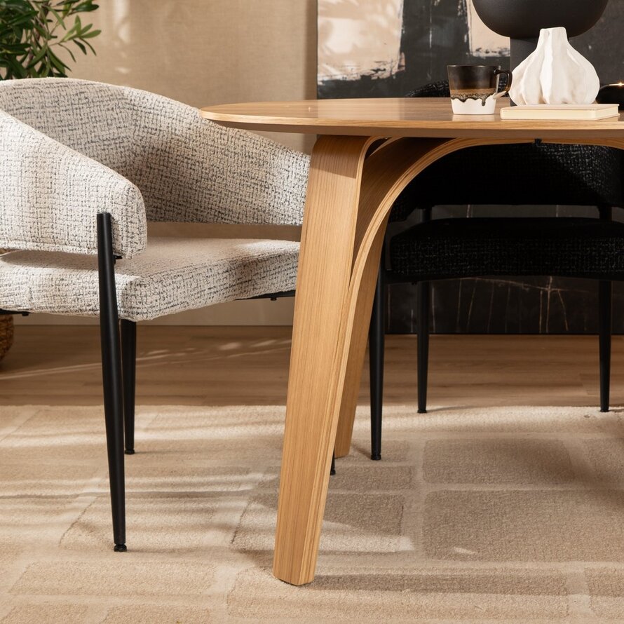 Eettafel Bowie rond naturel eiken Ø 120 cm