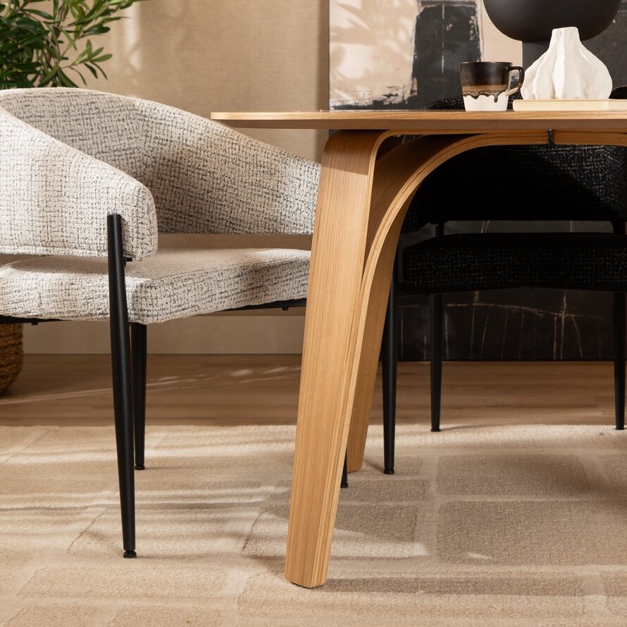 Eettafel Bowie rond naturel eiken Ø 120 cm