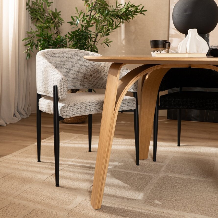 Eettafel Bowie rond naturel eiken Ø 120 cm