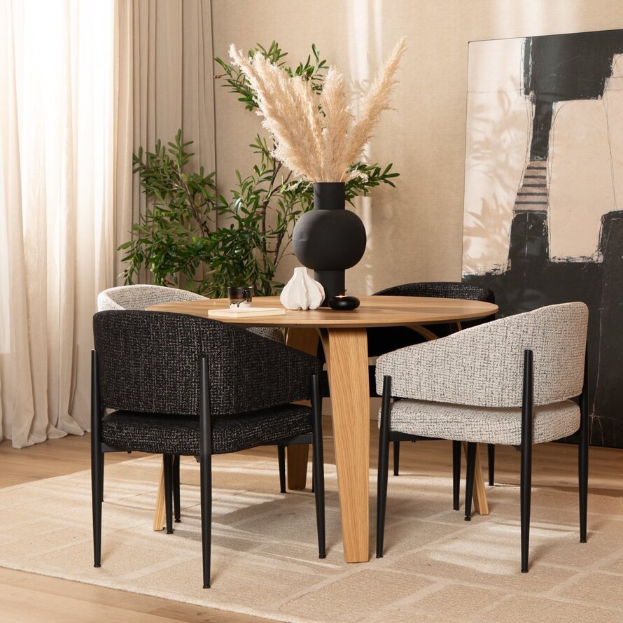 Eettafel Bowie rond naturel eiken Ø 120 cm