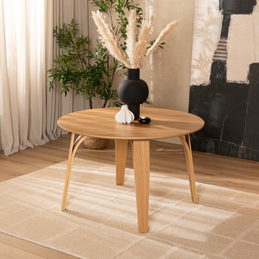 Eettafel Bowie rond naturel eiken Ø 120 cm