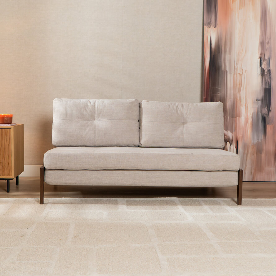 Slaapbank 2 persoons Mikko beige gerecycled polyester