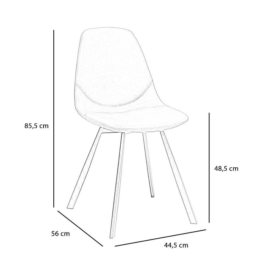 Stoel Logan cognac eco-leer