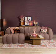 Bronx71 Hoekbank links Luca bouclé stof rood/roze