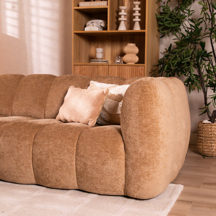 Hoekbank links Luca chenille peach