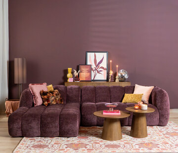 Bronx71 Hoekbank links Luca chenille paars