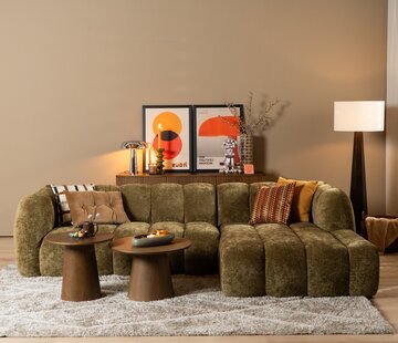 Bronx71 Hoekbank rechts Luca chenille olijf groen