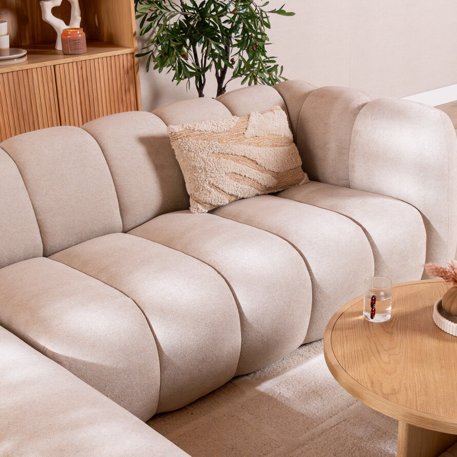 Hoekbank links Luca chenille beige