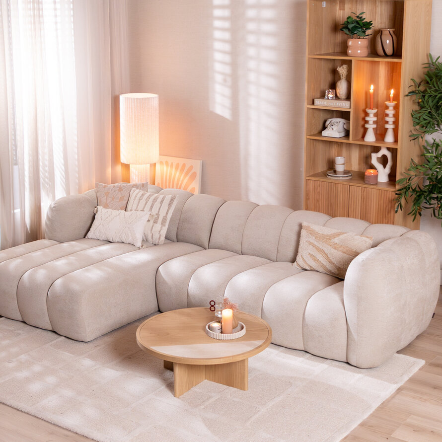 Hoekbank links Luca chenille beige