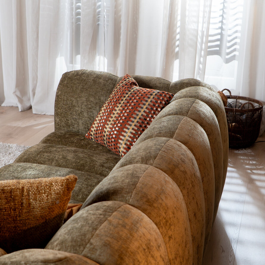 3-zitsbank Luca olijf groen chenille