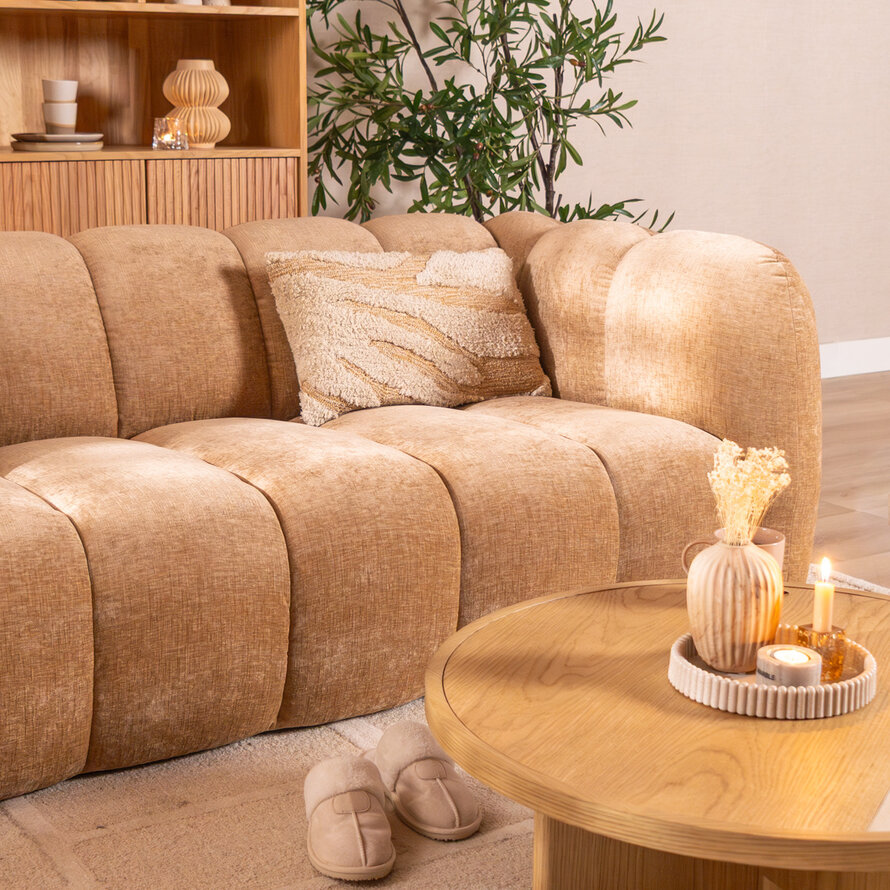 3-zitsbank Luca peach chenille