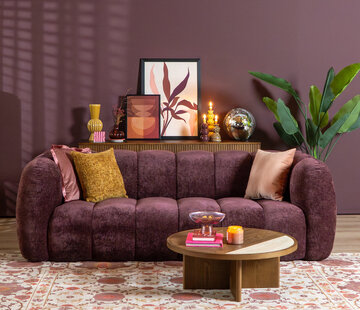 Bronx71 3-zitsbank Luca paars chenille