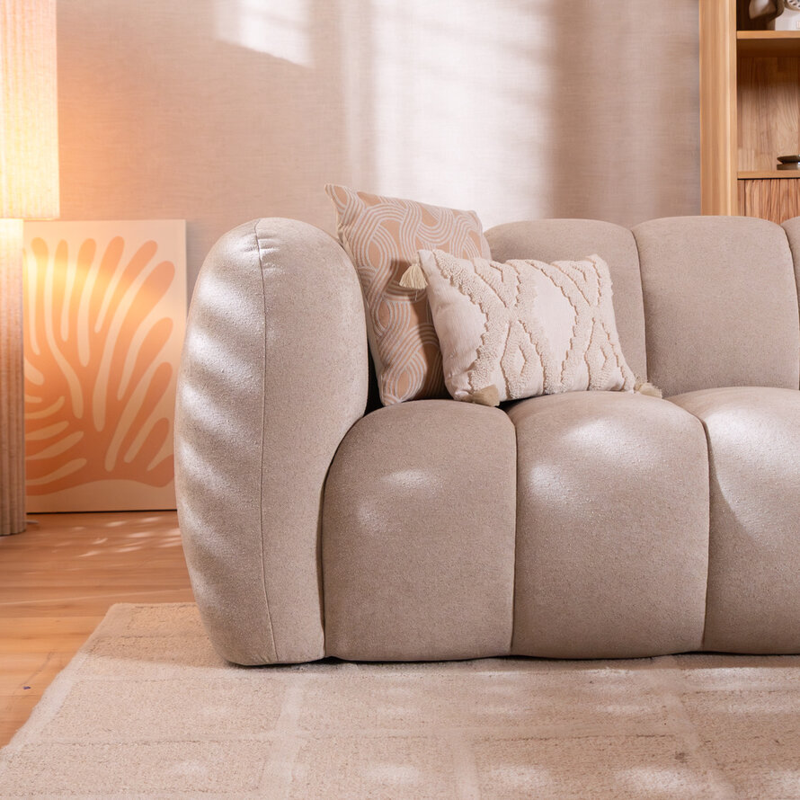 3-zitsbank Luca beige chenille