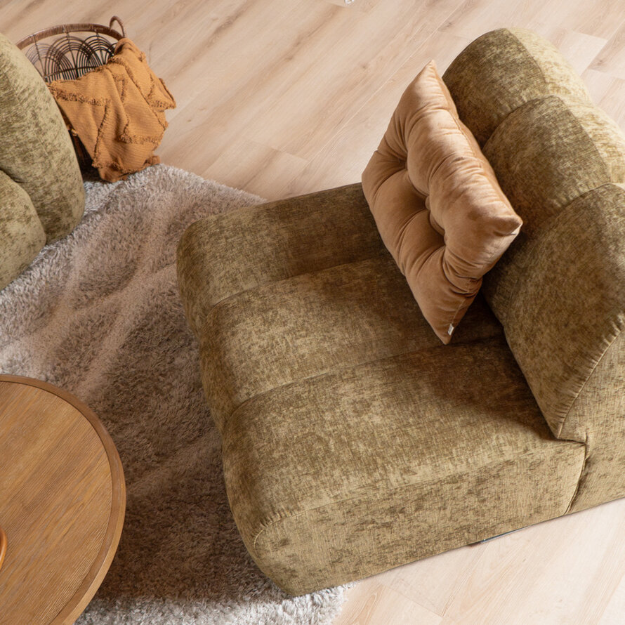 Fauteuil Luca chenille olijf groen