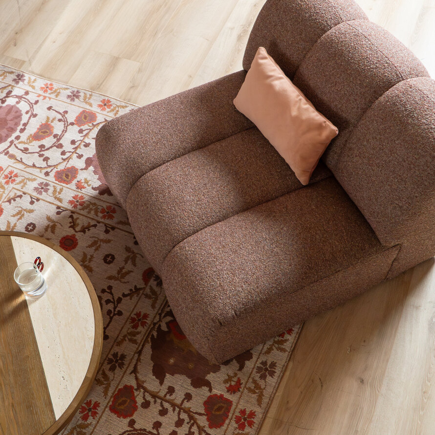 Fauteuil Luca bouclé rood/roze