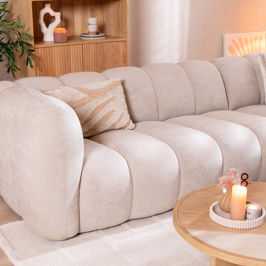 Hoekbank rechts Luca chenille beige