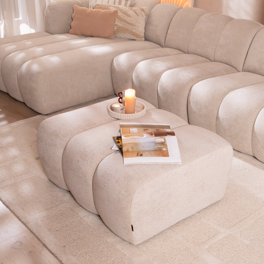 Hocker Luca chenille beige