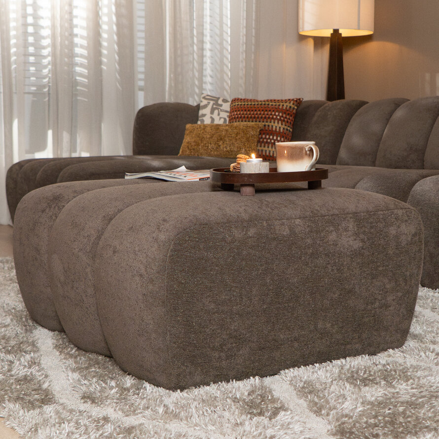 Hocker Luca chenille bruin