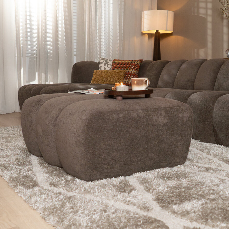 Hocker Luca chenille bruin