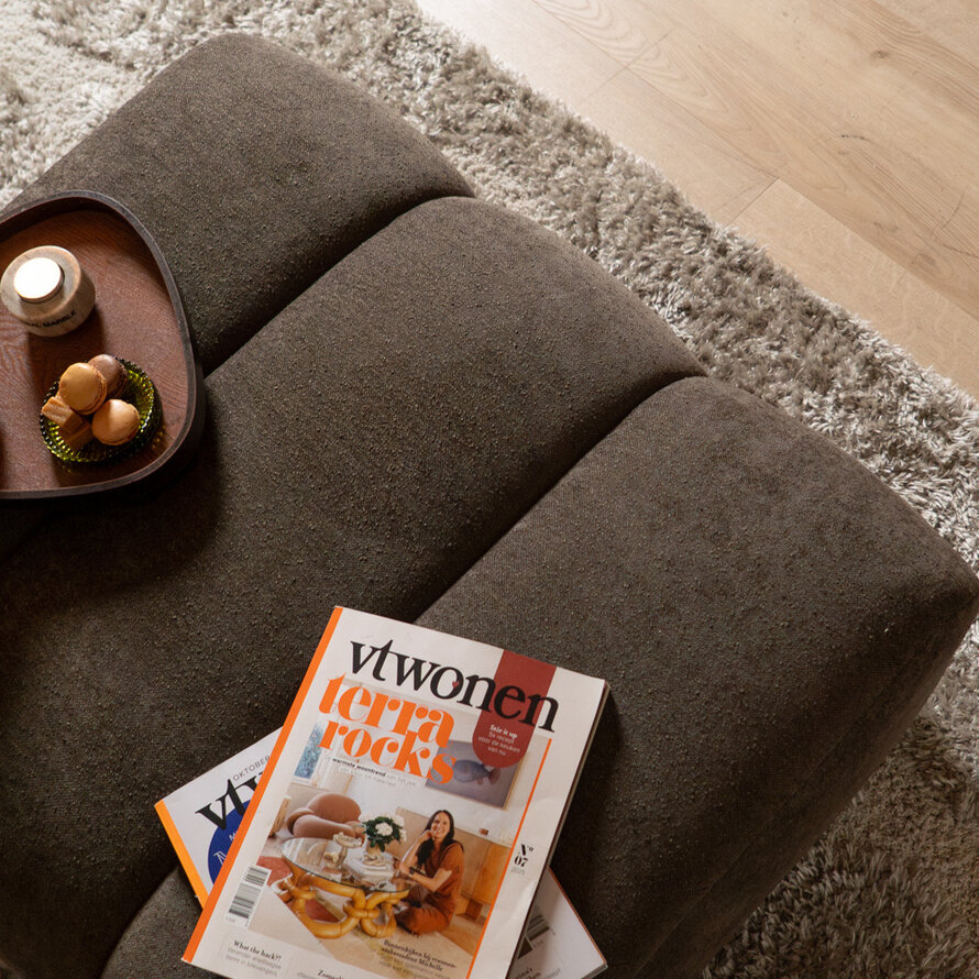 Hocker Luca chenille bruin