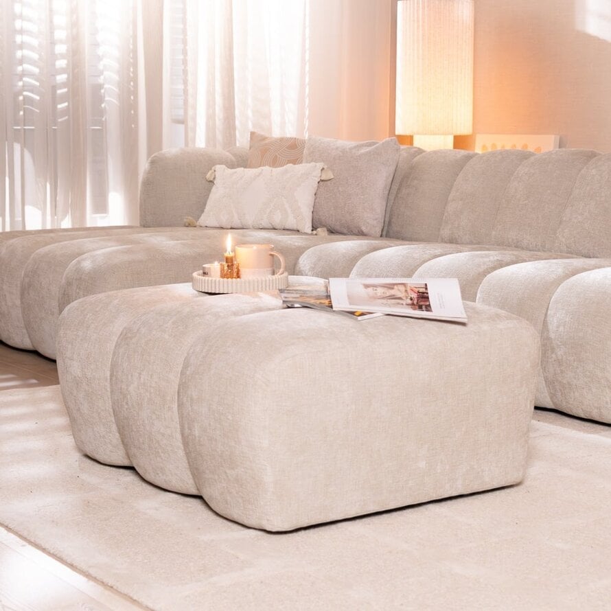 Hocker Luca chenille sand