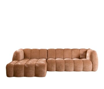 Bronx71 Hoekbank links Luca chenille peach
