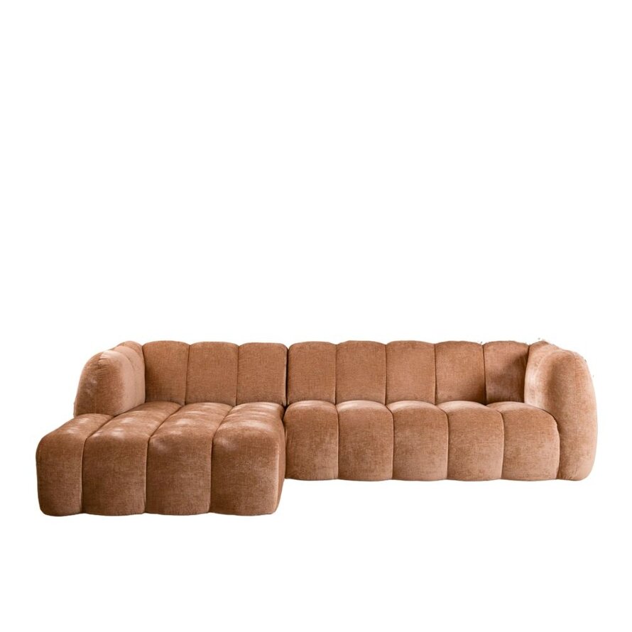 Hoekbank links Luca chenille peach