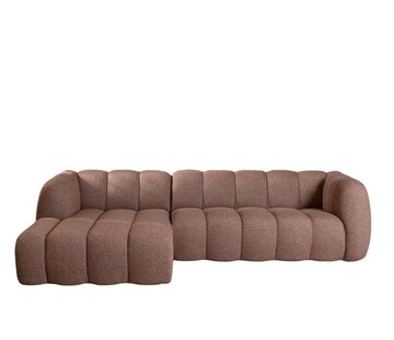 Bronx71 Hoekbank links Luca bouclé stof rood/roze