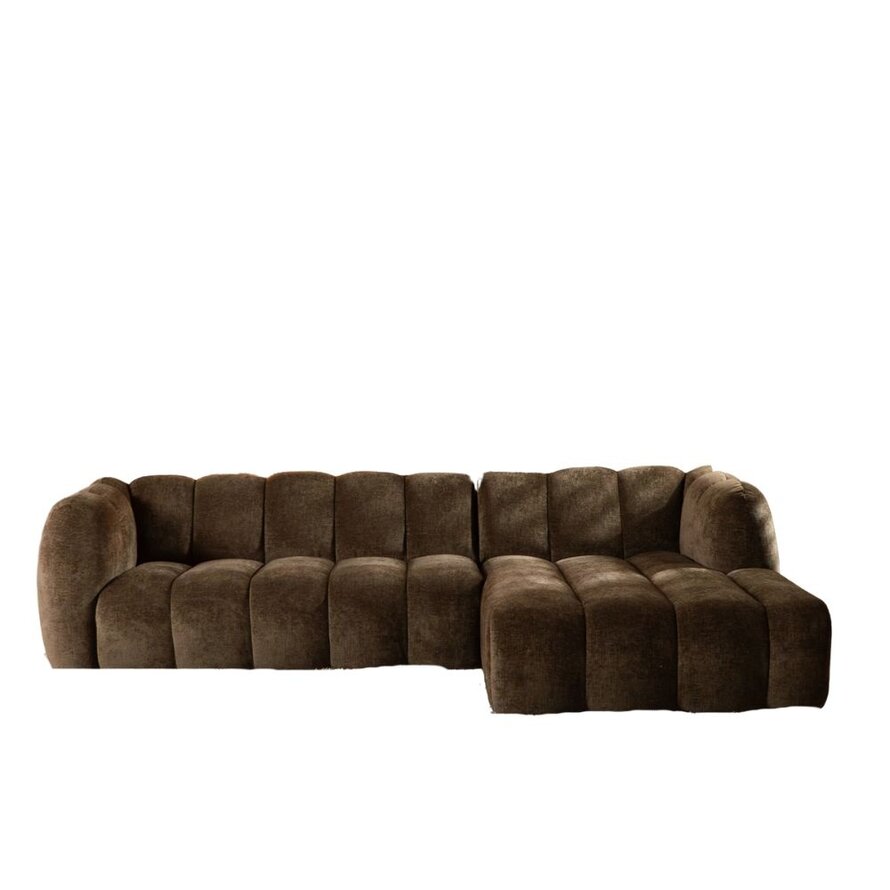 Hoekbank rechts Luca chenille mocha