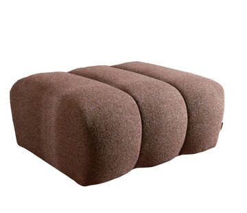 Bronx71 Hocker Luca bouclé stof rood/roze