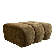 Bronx71 Hocker Luca chenille olijfgroen