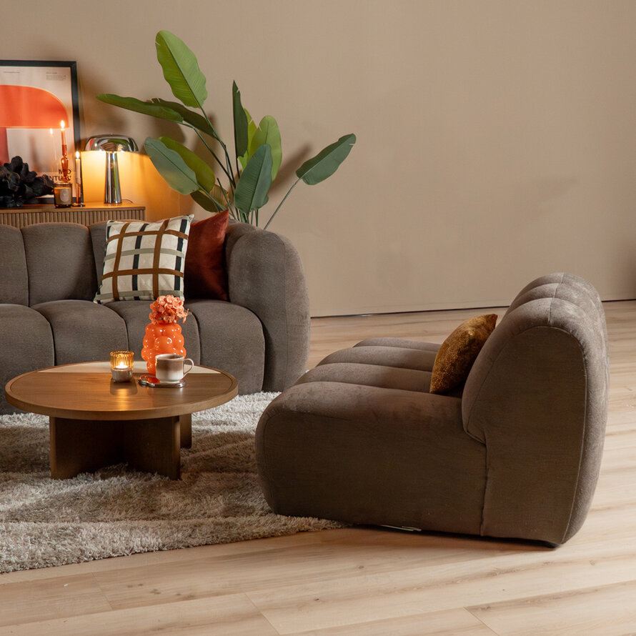 Fauteuil Luca chenille bruin