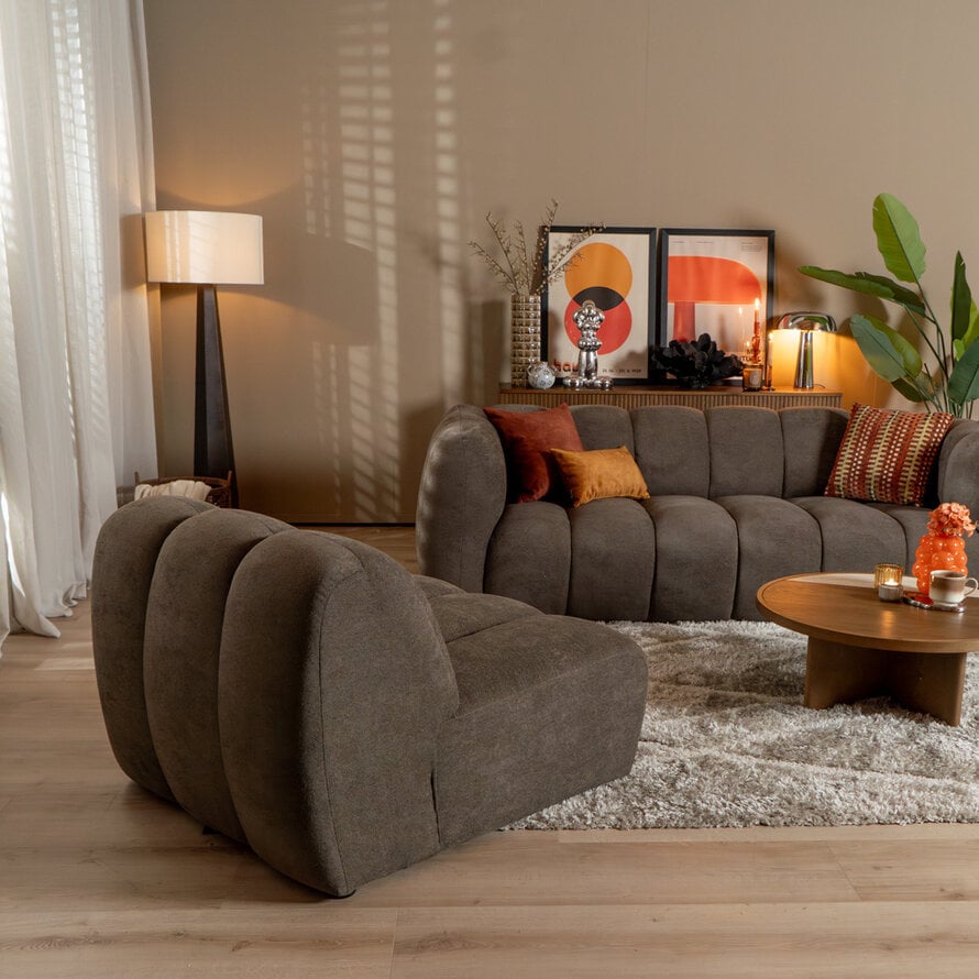 Fauteuil Luca chenille bruin